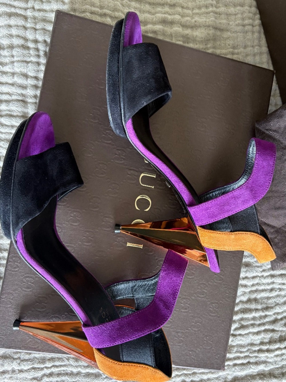 Gucci Color block Metallic Heels - Picture 4 of 8